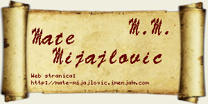 Mate Mijajlović vizit kartica